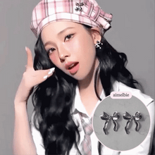 Load image into Gallery viewer, [Aespa Karina Earrings] Ballerina Ribbon Earrings - Silver