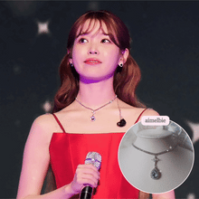 Load image into Gallery viewer, [IU Necklace] Romantic Queen Rhinestone Choker Necklace - Light Sapphire