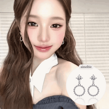 Load image into Gallery viewer, [IVE Wonyoung Earrings] Diamond and Silver Ring Earrings