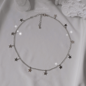 [Billlie Tsuki Necklace] Little Stars Choker Necklace - Silver