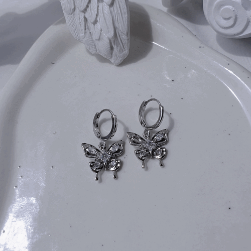 Mystique Butterfly Huggies Earrings