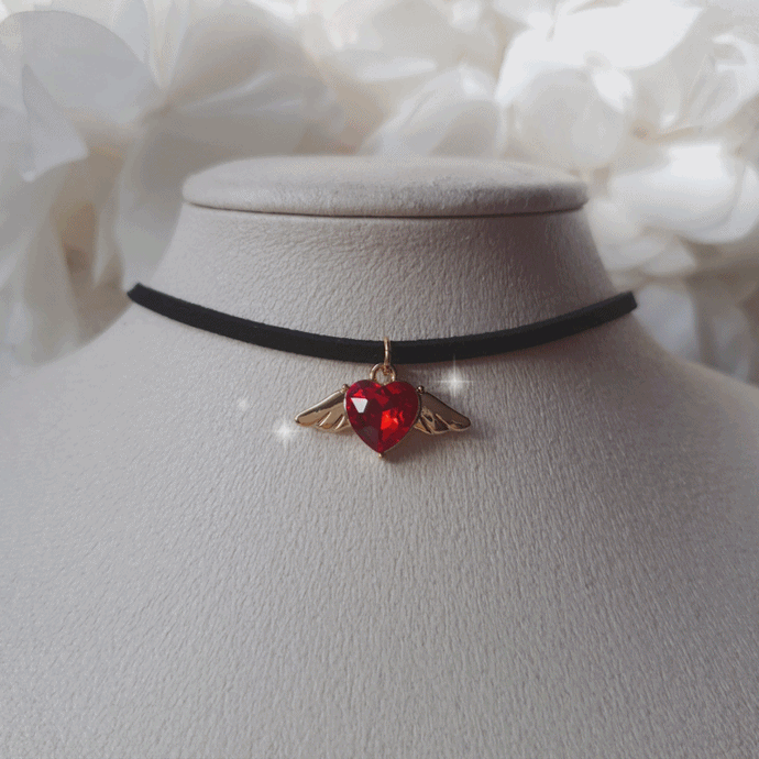 Red Angel Heart Choker (STAYC Isa Necklace)