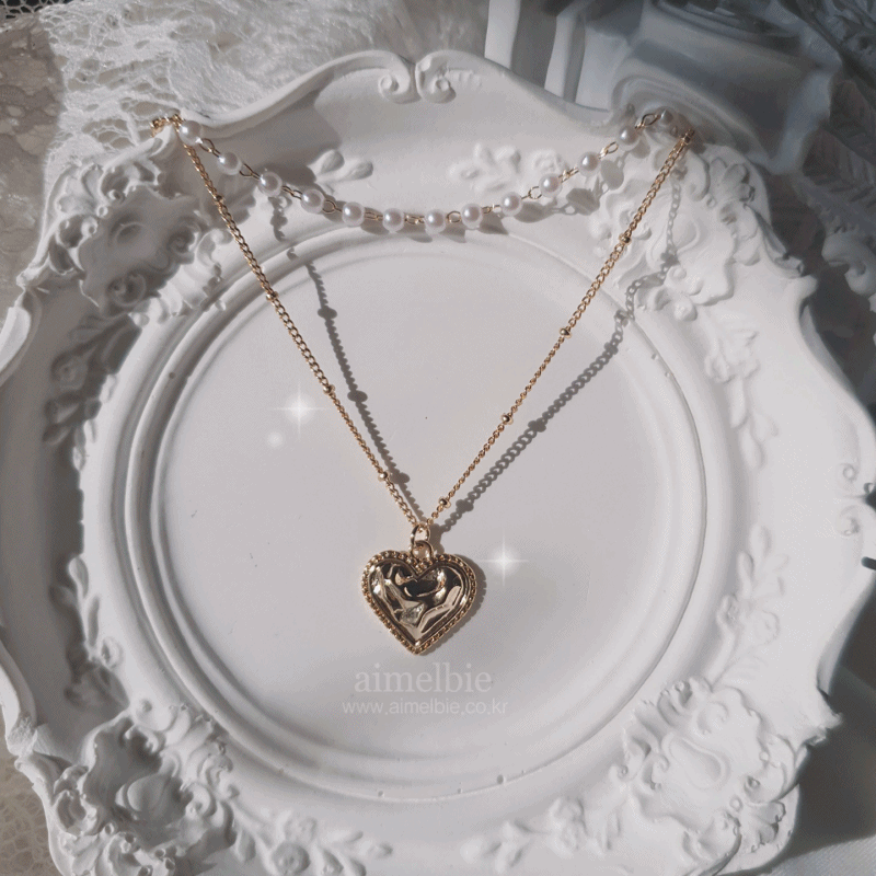 Gold Laced Heart Layered Necklace