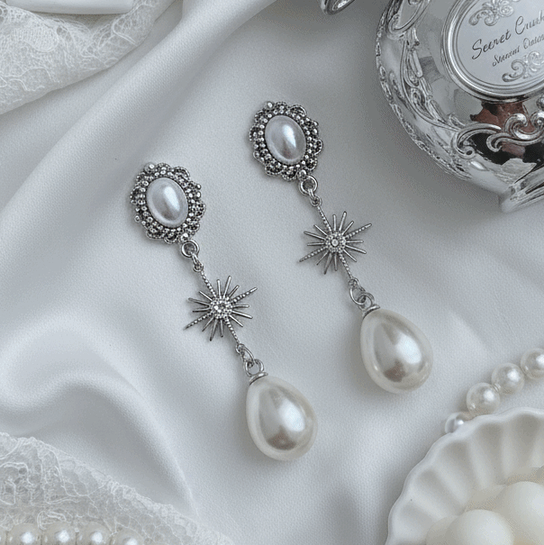 [IU, Kim Sejeong Earrings] Minerva Earrings - Silver version