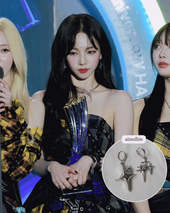 [Aespa Karina, IVE Gaeul Earrings] Sparkle Sparkle Huggies Earrings