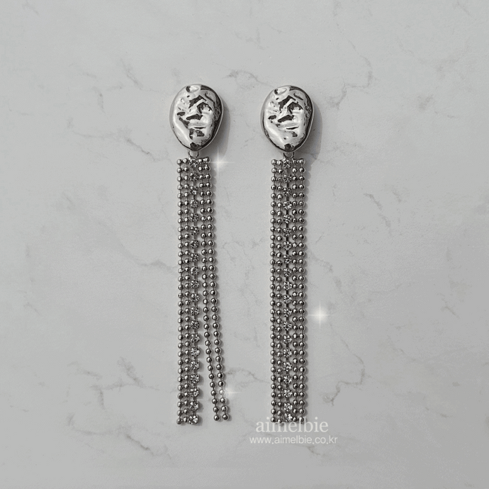 [fromis_9 Chaeyoung Earrings] Silver Shower Earrings