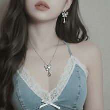 Load image into Gallery viewer, Metal Drop Butterfly Necklace