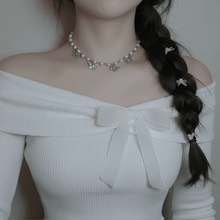 Load image into Gallery viewer, [Jo Yu-ri Necklace] Butterfly Waltz Choker Necklace - Silver Color