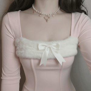Dear and Star Pearl Necklace - Gold Color