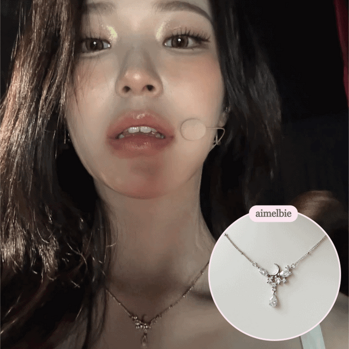 [fromis_9 Baek Jiheon Necklace] Moonlight Teardrops Semi Choker Necklace