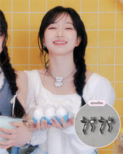 Load image into Gallery viewer, [ILLIT Iroha, NMIXX Haewon Earrings] Ballerina Ribbon Earrings - Silver