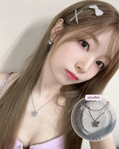 [(G)I-DLE Miyeon Necklace] Butterfly Fairy Layered Necklace