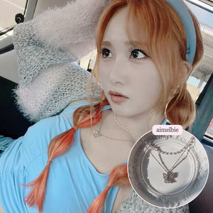 [(G)I-DLE Miyeon Necklace] Butterfly Fairy Layered Necklace