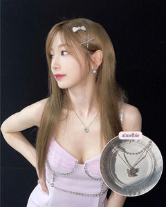 [(G)I-DLE Miyeon Necklace] Butterfly Fairy Layered Necklace