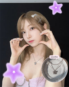 [(G)I-DLE Miyeon Necklace] Butterfly Fairy Layered Necklace