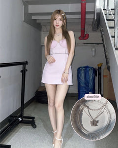 [(G)I-DLE Miyeon Necklace] Butterfly Fairy Layered Necklace