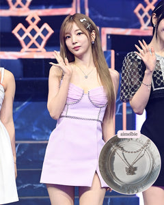 [(G)I-DLE Miyeon Necklace] Butterfly Fairy Layered Necklace