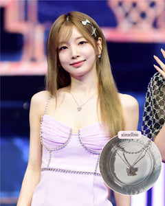 [(G)I-DLE Miyeon Necklace] Butterfly Fairy Layered Necklace