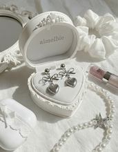 Load image into Gallery viewer, [NMIXX Jiwoo Earrings] Vintage Silver Heart Earrings