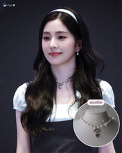 Load image into Gallery viewer, [Red Velvet Irene Necklace] Coquette Ribbon and Heart Locket Pearl Choker - Silver Color