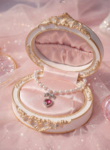 Load image into Gallery viewer, [Jenny Park Necklace] Rosepink Heart and Bow Pearl Choker Necklace