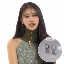 Load image into Gallery viewer, Dainty Heart Crystal Huggies Earrings - Silver Color (Lovelyz Mijoo Earrings)