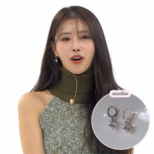 Load image into Gallery viewer, Dainty Heart Crystal Huggies Earrings - Silver Color (Lovelyz Mijoo Earrings)