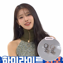 Load image into Gallery viewer, Dainty Heart Crystal Huggies Earrings - Silver Color (Lovelyz Mijoo Earrings)