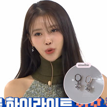 Load image into Gallery viewer, Dainty Heart Crystal Huggies Earrings - Silver Color (Lovelyz Mijoo Earrings)