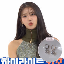 Load image into Gallery viewer, Dainty Heart Crystal Huggies Earrings - Silver Color (Lovelyz Mijoo Earrings)