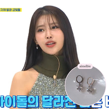 Load image into Gallery viewer, Dainty Heart Crystal Huggies Earrings - Silver Color (Lovelyz Mijoo Earrings)