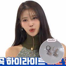 Load image into Gallery viewer, Dainty Heart Crystal Huggies Earrings - Silver Color (Lovelyz Mijoo Earrings)