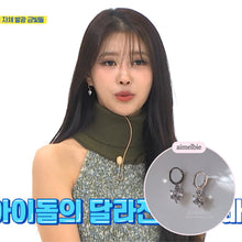 Load image into Gallery viewer, Dainty Heart Crystal Huggies Earrings - Silver Color (Lovelyz Mijoo Earrings)