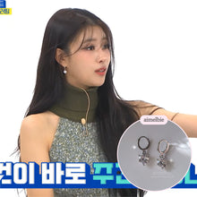 Load image into Gallery viewer, Dainty Heart Crystal Huggies Earrings - Silver Color (Lovelyz Mijoo Earrings)