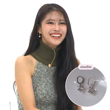 Load image into Gallery viewer, Dainty Heart Crystal Huggies Earrings - Silver Color (Lovelyz Mijoo Earrings)