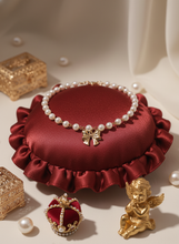 Load image into Gallery viewer, Adorable Ribbon Pearl Choker - Gold Color