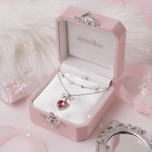 Load image into Gallery viewer, [IDLE Shuhua Necklace] Rosepink Heart Princess Layered Necklace - Silver Color