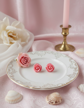 Load image into Gallery viewer, [Hearts2Hearts Ana Earrings] Petit Rose Cabochon Earrings - Pink