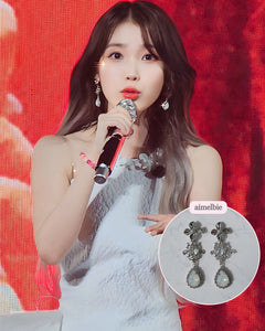 [IU Earrings] Flower Queen Earrings - White Opal Color