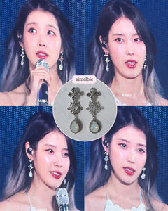 [IU Earrings] Flower Queen Earrings - White Opal Color