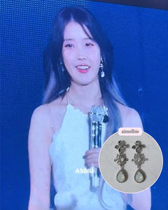 [IU Earrings] Flower Queen Earrings - White Opal Color