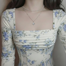 Load image into Gallery viewer, [NMIXX Jiwoo Necklace] Luna Blossom Layered Necklace - Silver color