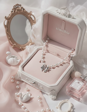 Load image into Gallery viewer, [TWICE Chaeyoung Necklace] Adorable Ribbon Pearl Choker - Silver Color