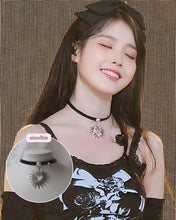 Load image into Gallery viewer, [Stray Kids Seungmin, IU Necklace] Heart Supernova Leather Choker - Silver ver.