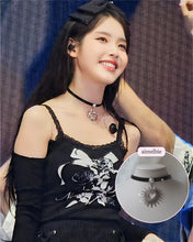 Load image into Gallery viewer, [Stray Kids Seungmin, IU Necklace] Heart Supernova Leather Choker - Silver ver.