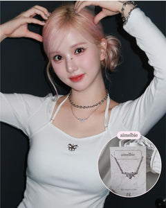 [VIVIZ Eunha Necklace] Heavenly Crystal Necklace - Silver (Regular Length Version)