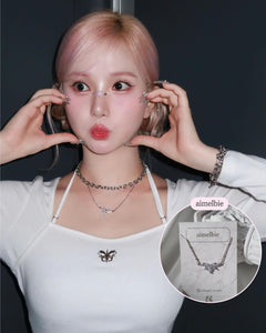 [VIVIZ Eunha Necklace] Heavenly Crystal Necklace - Silver (Regular Length Version)