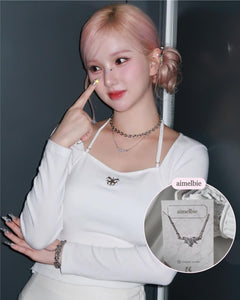 [VIVIZ Eunha Necklace] Heavenly Crystal Necklace - Silver (Regular Length Version)