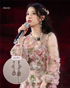 [IU Earrings] Heavenly Crystal Earrings - Champagne Pink ver.