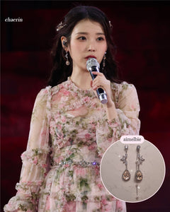 [IU Earrings] Heavenly Crystal Earrings - Champagne Pink ver.